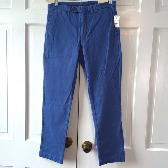 NWT BROOKS BROTHERS COTTON PANTS BRIGHT BLUE WAIST 31" INSEAM 30" SLIM - Picture 1 of 9